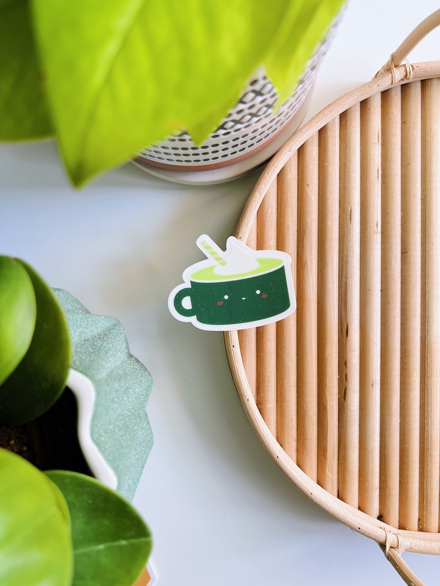 Camping Cup Matcha (Clear Vinyl Sticker)