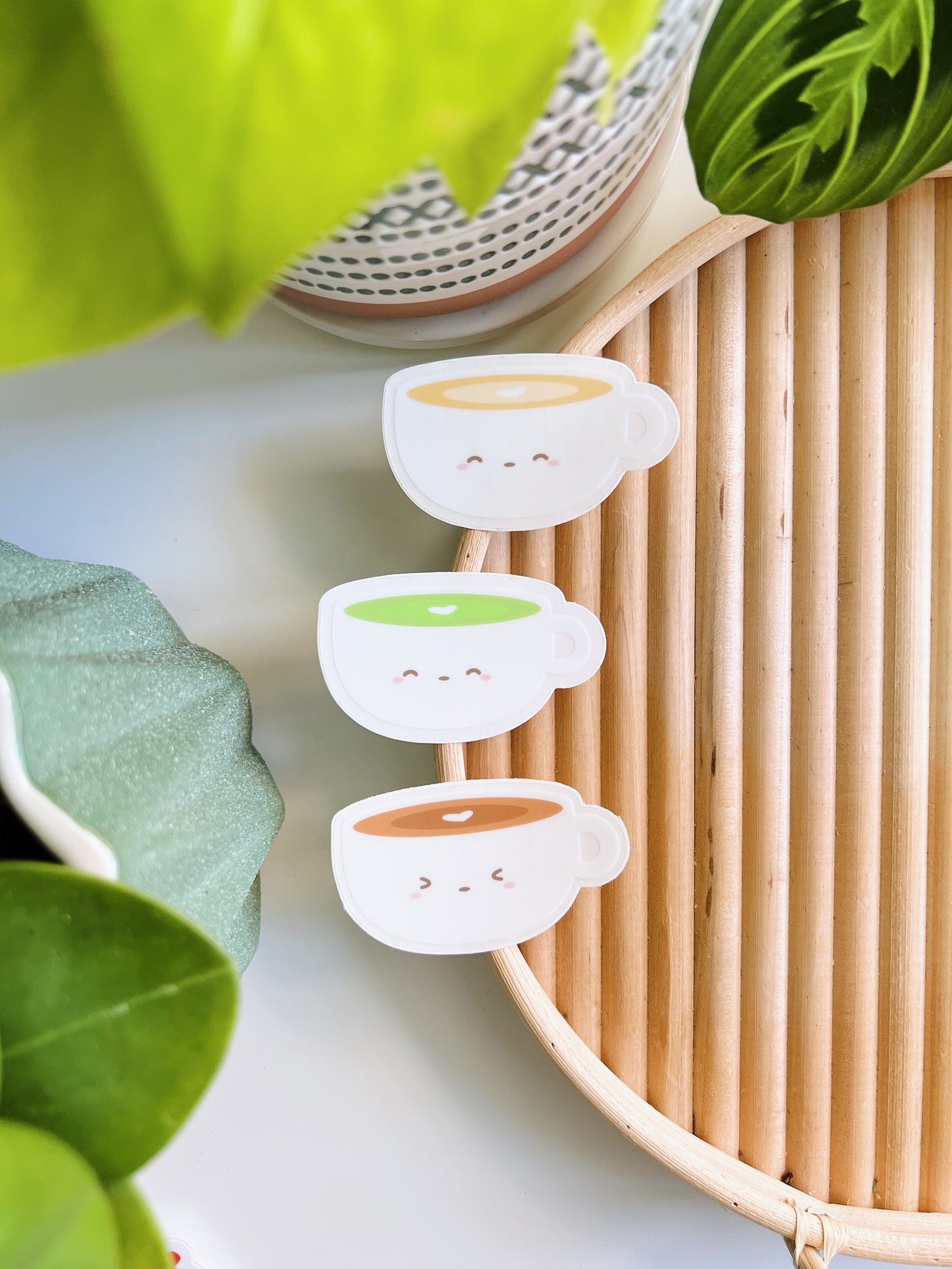 Latte Cups (Clear Vinyl Stickers)
